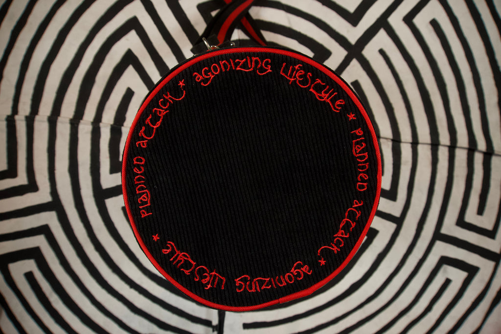 'Agonized' corduroy duffel bag