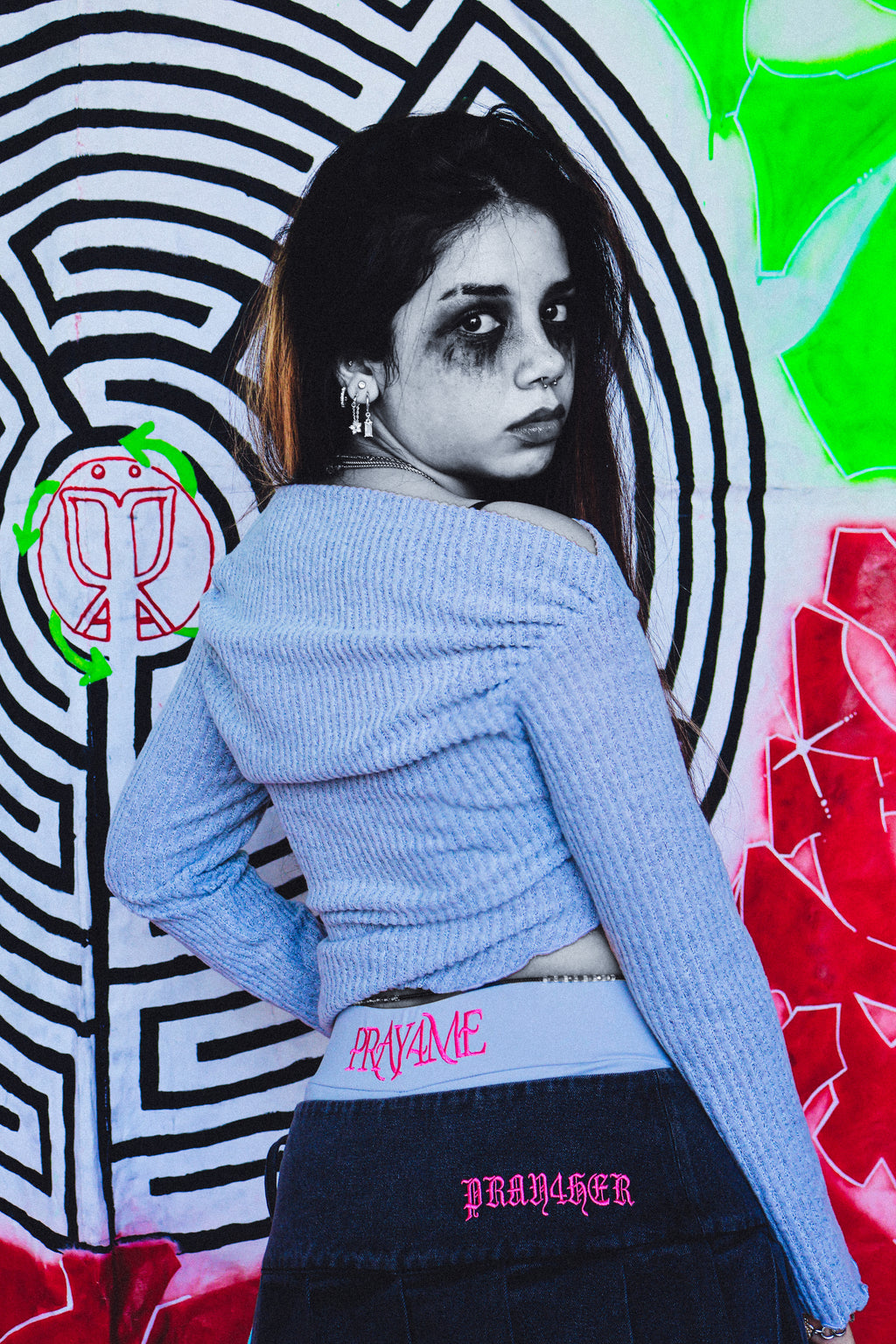 'Electric' Hybrid Denim Skirt